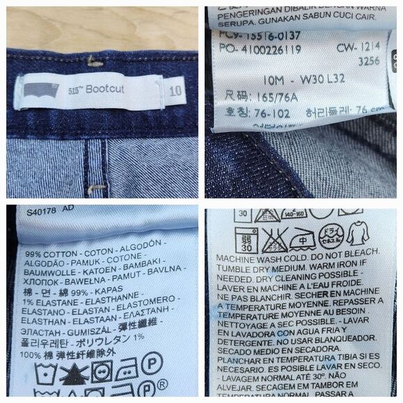💛Levi's 515 Dark Blue Wash Bootcut Jeans Size 10/30 - Picture 10 of 10